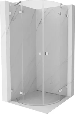 Image de Mexen Lunar cabine de douche semi-circulaire battante 90 x 90 cm, transparent, chrome - 833-090L-090P-01-00