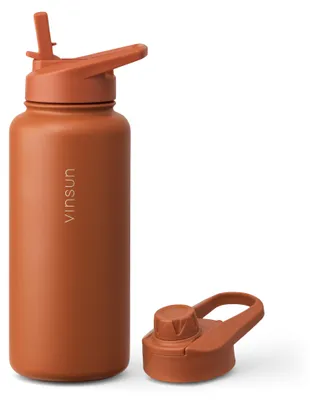 Produktbild von Trinkflasche Edelstahl 1L Thermoflasche Sport Gym Flasche isoliert robust Vinsun