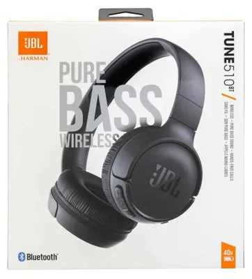 Imagen del producto de JBL Tune 510BT, inalámbricos, para llamadas/música, rango de frecuencia de 20 - 20000 Hz, 160 g, auriculares con micrófono, color negro