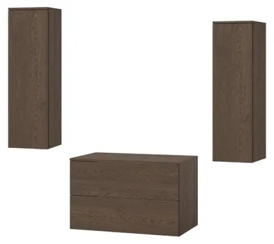Obrázok produktu pre 3-dielna kúpeľňová zostava: Spodná skrinka + 2 vysoké skrinky Color Baltic Storm (2S 80 + 1D 100 x 2)