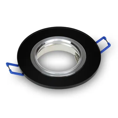 Produktbild von Deckenspot Einbauspot RIK.8 rund aus Glas Spiegel extra-flach schwarz