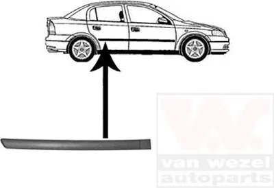 Produktbild von VAN WEZEL Zierleiste für die Tür Hinten Rechts Leiste für OPEL Astra G CC (T98) 3742426