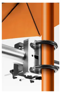 Produktbild von Sonnenschirmhalter für Balkongeländer - Edelstahl Halterung für Balkongeländer als kompakter Sonnenschirmständer