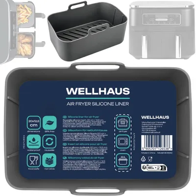 Produktbild von WELLHAUS Silikoneinsatz für Airfryer 20 cm x 12,5 cm Rechteckig Grau