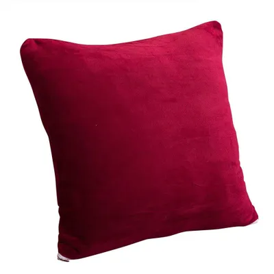 Plüsch-Kissenbezug 45x45 cm Rot mit Reißverschluss