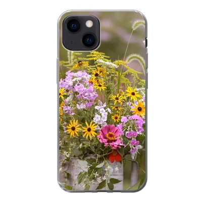 Produktbild von MuchoWow® Handyhülle Schutzhülle Hülle für iPhone 13 mini Blumen - Gießkanne - Farbe Silikon Softcase Handy Hülle - Softcase