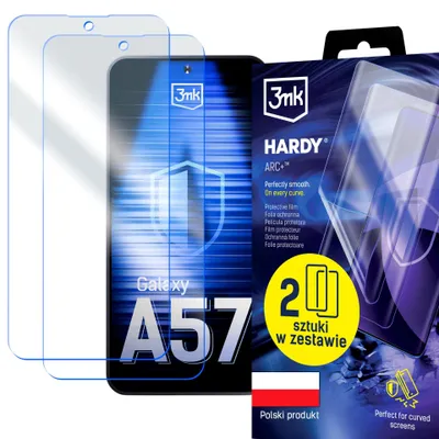 Productafbeelding van 3mk Arc Plus Beschermfolie voor Scherm voor Samsung Galaxy A57, 2 Stuks, Displayversterking, Perfecte Passvorm voor Afronde Randen