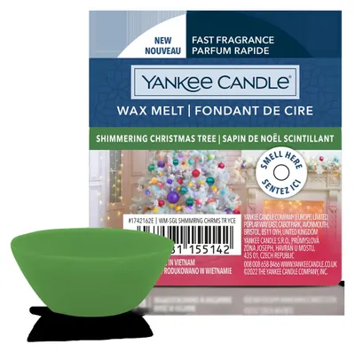 Obrázek produktu pro Yankee Candle Shimmering Christmas Tree, Další, Zelená, Shimmering Christmas Tree, Aldehyd, Bergamot, Eukalyptus, Levandule, Borovice, Pačuli