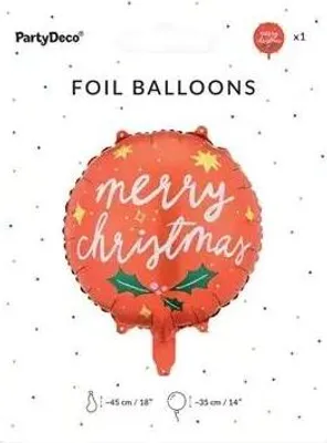 Immagine prodotto di Palloncino Natalizio "Merry Christmas" 45 cm - Festa & Decorazioni