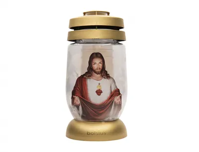 Image de Nohel Garden Lampe de cimetière JESUS SAVIOUR verre 110g d11x22cm