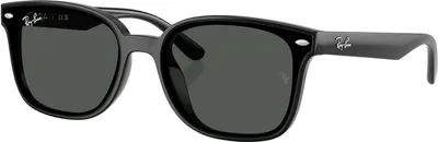 A pair of black sunglasses shown from a front-diagonal angle against a white background.