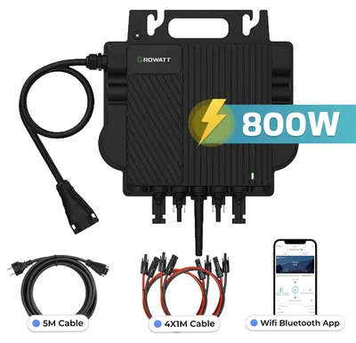 Produktbild von GROWATT Mikro-Wechselrichter 800 W NEO?800M?X für Balkonkraftwerk, Plug&Play, 2 MPPT, WIFI Bluetooth, inkl.5m Anschlusskabel und Solarkabel, Inverter