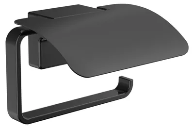 Produktbild von emco cue Toilettenpapierhalter mit Deckel, schwarz, 320013300