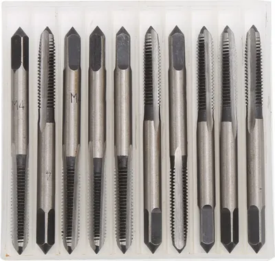 Image de 10 tarauds métriques M4 en acier au carbone, outils mécaniques, fournitures industrielles