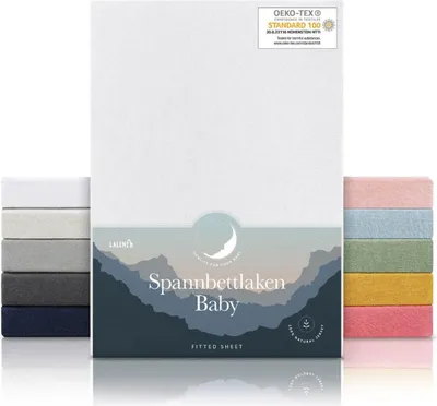 Produktbild von Laleni Jersey Spannbettlaken Baby -  es 70x140 Bettlaken fr Kinderbett Kinderbettwsche aus 100% Baumwolle in Wei