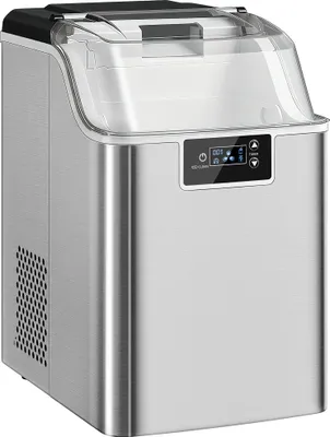 Produktbild von Eiswürfelmaschine, Eiswürfelspender, Ice-Maker, 20 kg/24h Eiswürfelbereiter mit 2,1 L Wassertank, Silber