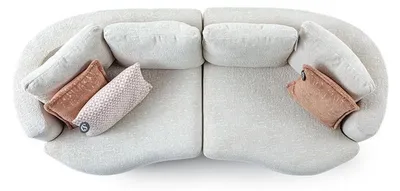 Immagine prodotto di Divano a 3 posti di design per il soggiorno moderno Bianco Unicolore Divano in tessuto stile lusso