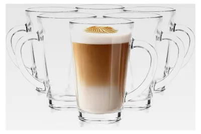 Produktbild von Set von 6 Kaffeegläsern und Teegläsern mit Henkel, 300 ml