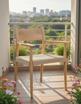 Obrázek produktu pro Pohodlná zahradní židle ze dřeva s ergonomickými područkami pro pohodlné sezení
