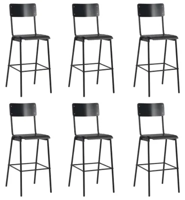 Produktbild von Barkeeperstuhl - Barhocker - Barhocker - Küchenstuhl - Bistrostuhl - Set mit 6 Stück - Sitzfläche aus Multiplexholz