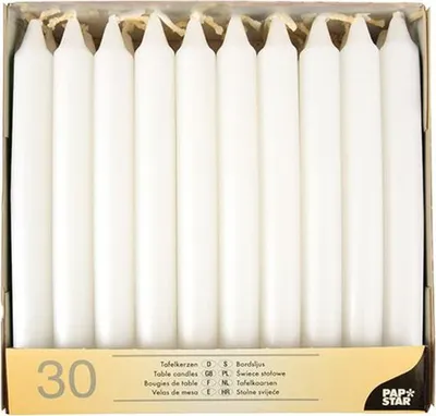 Produktbild von 30 Tafelkerzen Ø 2.1 cm · 19.6 cm weiss