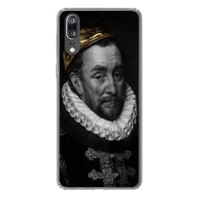 Produktbild von MuchoWow® Handyhülle Schutzhülle Hülle für Huawei P20 Malerei - Gold - Schwarz - Weiß Silikon Softcase Handy Hülle - Hardcover