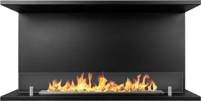 Produktbild von Divina Fire -  Eingebauter Bioethanolkamin Dreiseitiger Biokamin mit 3 offenen Seiten 90x45 TREVI 90