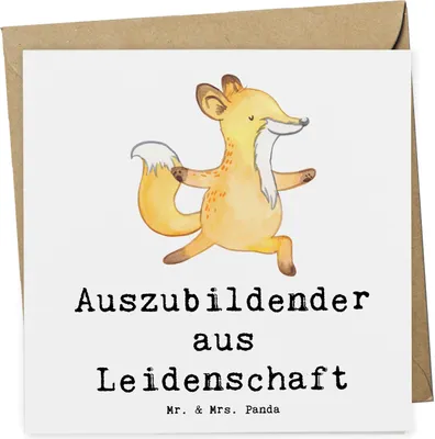 Produktbild von Mr. & Mrs. Panda anlasskarte Auszubildender Leidenschaft - Weiß - Geschenk, Preis, Lustig, Azubi, Grußkarte, faltkarte, doppelkarte, Glückwunschkarte, Spruch, Klappkarte