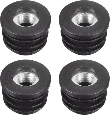 Produktbild von Kunststoffdämpfer für runde Bügel, schwarz, M8-Schraubengröße, für 22mm Bügel, Möbelbein-Abdeckung