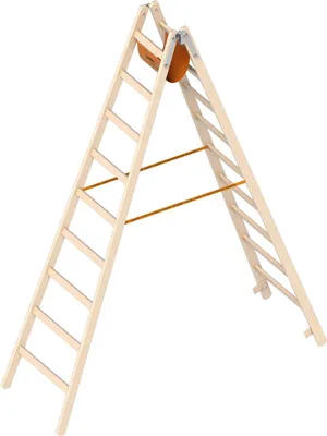 Image de Layher échelle en bois 1053 selon la norme autrichienne Z1501 9 échelons