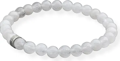 Produktbild von LAVISA Edelstein Armband - Echte Naturstein Perlen | Kristalle, Heilsteine | Onesize Uni (Weiße Jade 6mm)