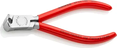 Produktbild von Knipex Mechaniker-Vornschneider Zange verchromt, Griffe mit Kunststoff überzogen - 69 03 130