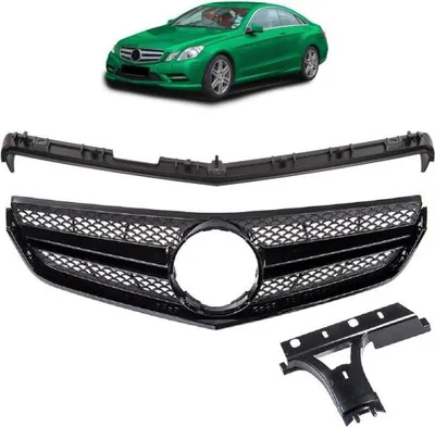 Produktbild von Kühlergrill Komplett Schwarz passend für Mercedes E W207 Coupe Cabrio nicht für AMG GT