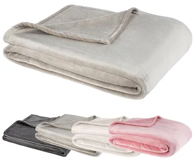 Produktbild von Kuscheldecke Cashmere Touch 150x200 cm Wohndecke Flauschige Winter Decke Sofadecke Kiesel Grau Hellgrau