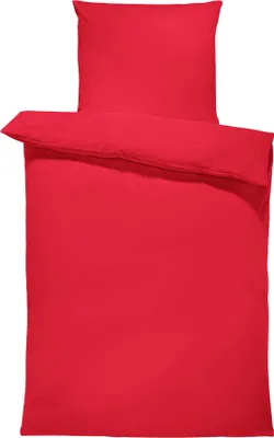 Produktbild von 4 teilig Einfarbig Bettwäsche 155x200 cm Uni rot Komfortgröße Renforcé Baumwolle