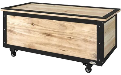 Produktbild von Outsunny Gartenbox Holz Auflagenbox 121L Aufbewahrungsbox mit Rollen für Balkon