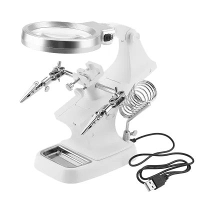 Obrázok produktu pre Multifunkčná zváracia LED lupa, lupa, spájkovanie, 360° rotácia, nástroj na opravy
