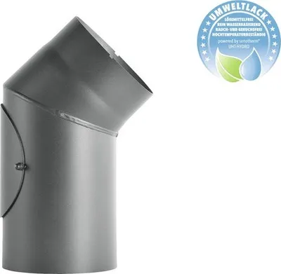 Produktbild von Ofenrohr-Bogen Bertrams 45° Ø 120 mm senotherm UHT-Hydro gussgrau mit Türe