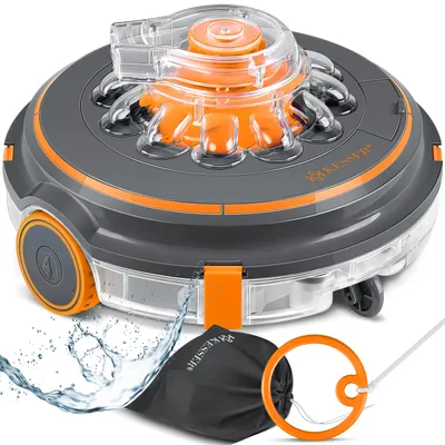 Immagine prodotto di Robot pulitore per piscina KESSER® Aqua-9000 a batteria, con borsa da trasporto inclusa. Robot per piscine fino a 80 m², batteria agli ioni di litio con autonomia max. 75 min, aspirapolvere per piscina senza fili, pulizia del fondo completamente automatica.