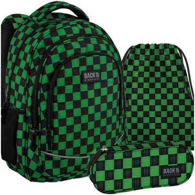 Produktbild von BackUP Schulset SCHULRUCKSACK 3-Teile-Set ab 3. Klasse mit Laptop- & Tabletfach, Reflektoren, ergonomisch Schulrucksäcke für Mädchen & Jungen