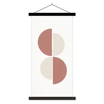 Produktbild von MuchoWow® Textilposter Minimalismus - Abstrakt - Pastell 90x180 cm mit schwarzem Rahmen - Dekoration Wohnzimmer
