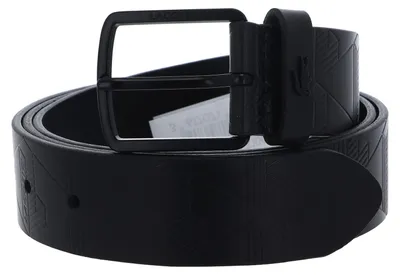 Produktbild von LACOSTE Leder Gürtel Monogramme Embossed Belt W125 Noir schwarz