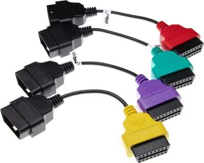 Produktbild von vhbw 4x OBD Adapter 16Pin-OBD1 auf OBD2 kompatibel mit Lancia Ypsilon, Lybra - 9,5 cm