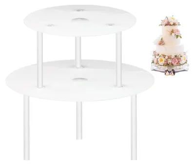 Tortenständer 2-stöckig, 2 Böden 16+20 cm, 6 Stäbe 23 cm