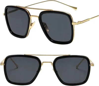 Immagine prodotto di Occhiali da sole retrò da pilota unisex in stile steampunk, montatura in metallo, filtro UV 400 Cat 3, dimensioni 52x60x16 mm