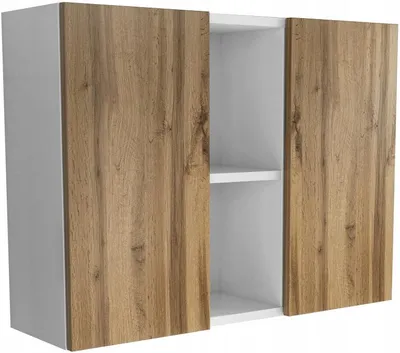 Zdjęcie produktu dla wisząca szafka łazienkowa do łazienki biała dąb wotan 80 x 60 x 25