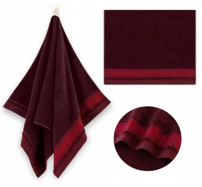 Zdjęcie produktu dla Ręcznik – 100% bawełna – 450 g/m² – 30 x 50 cm – wyjątkowo chłonny – czerwony – duża gramatura – RONDO2