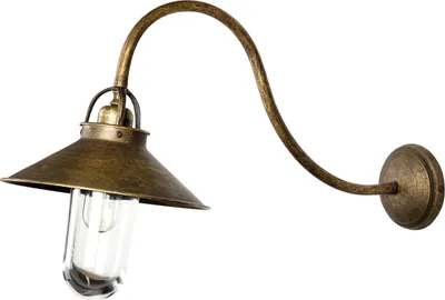 Immagine prodotto di Applique da esterno in vetro di ottone H: 44 cm IP44 in bronzo antico opaco E27 marittimo