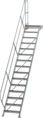 Obrázek produktu pro Hliníkové schodiště s podestou 45° 300435
