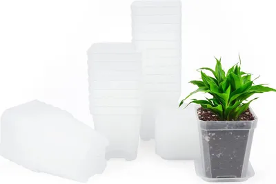 Produktbild von Anzuchttöpfe Set - 24 Stück - quadratische Mini-Töpfe - Kunststoff - 7 cm